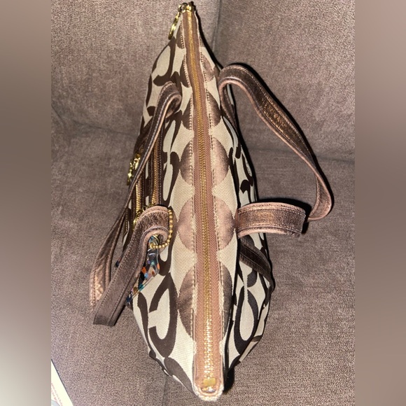 Coach Poppy Op Art Gold and Brown #13826 - Picture 11 of 16